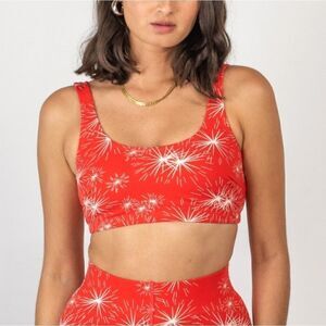WYLLIS‎ Nan Top Bralette Fireworks Red White S